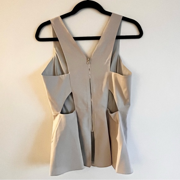 REBECCA TAYLOR LIGHT GREY PEPLUM TOP - Picture 3 of 10